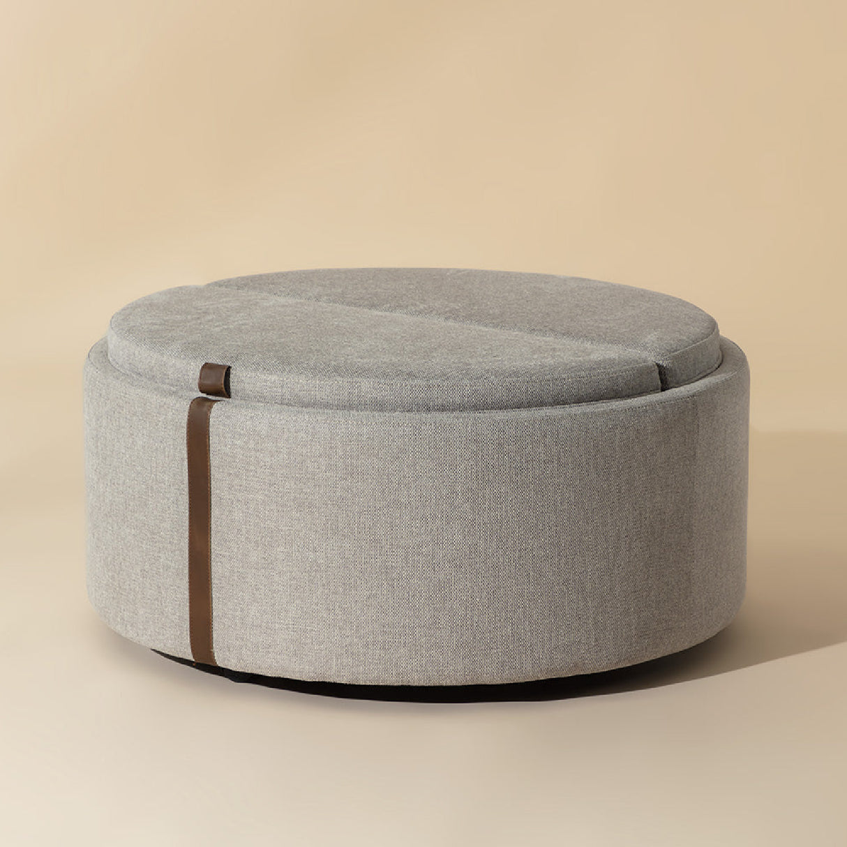 Modern European furniture - Round Leather Wheeled Storage Ottoman - www.oroa.com | Oroa.com