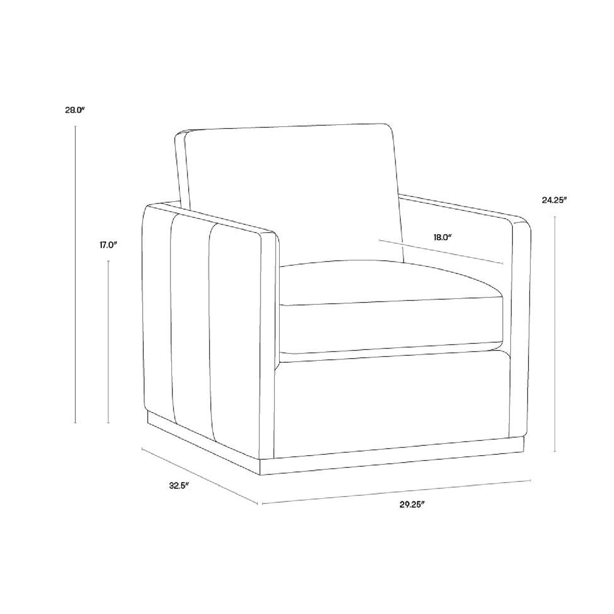 Modern European furniture - Track-Armed Swivel Lounge Chair - www.oroa.com | Oroa.com
