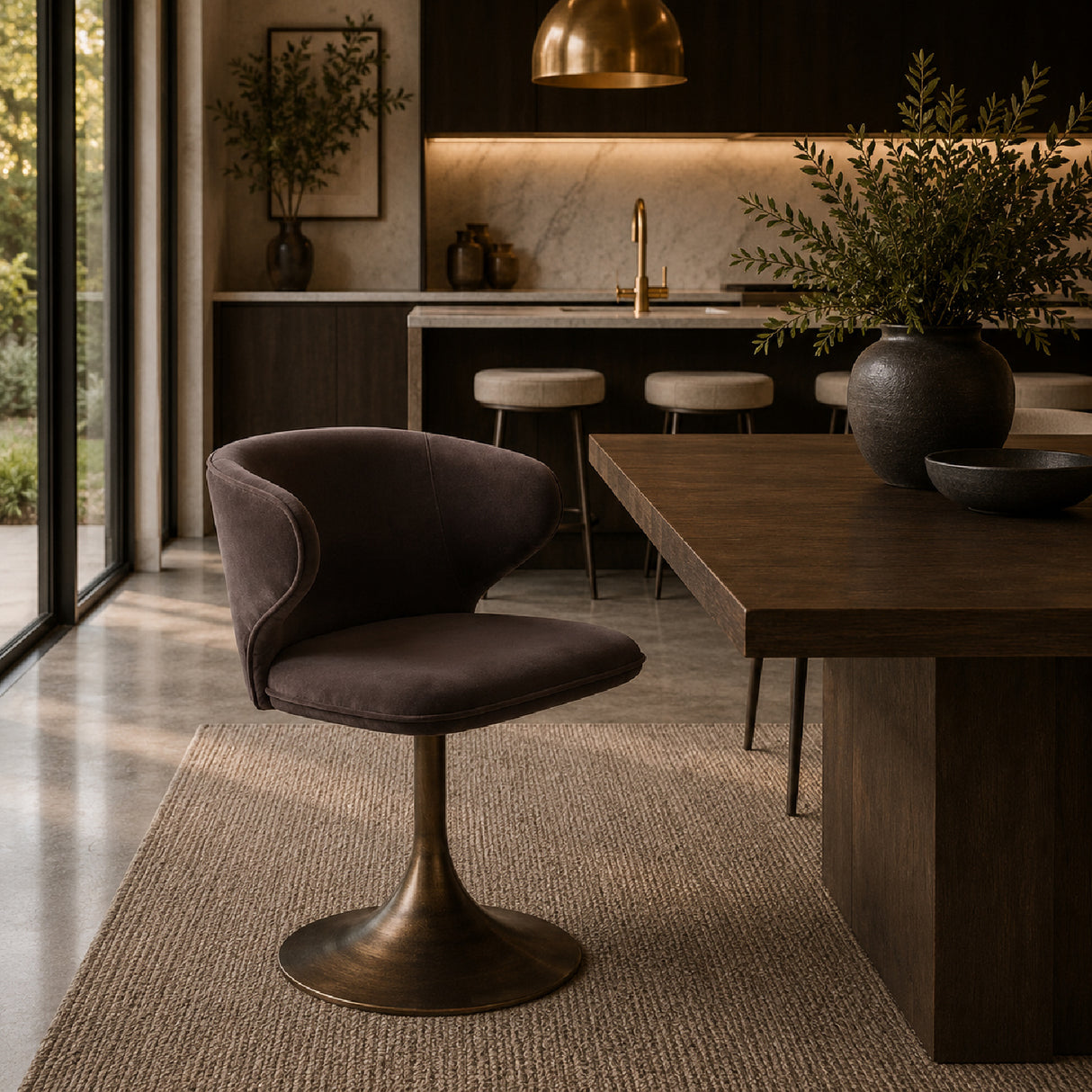 Modern European furniture - Pedestal Swivel Dining Chair - www.oroa.com | Oroa.com