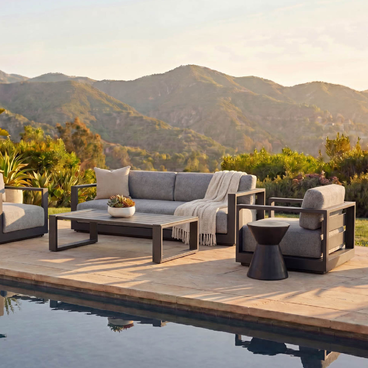 Modern European furniture - Aluminum Framed Outdoor Lounge Armchair - www.oroa.com | Oroa.com