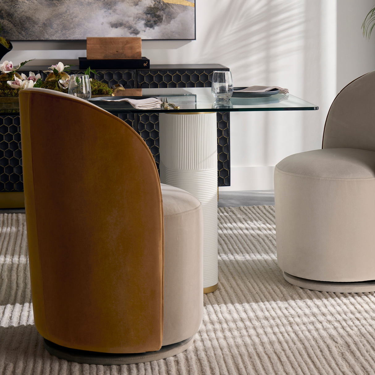 Fabric Swivel Dining Chair | Oroa.com