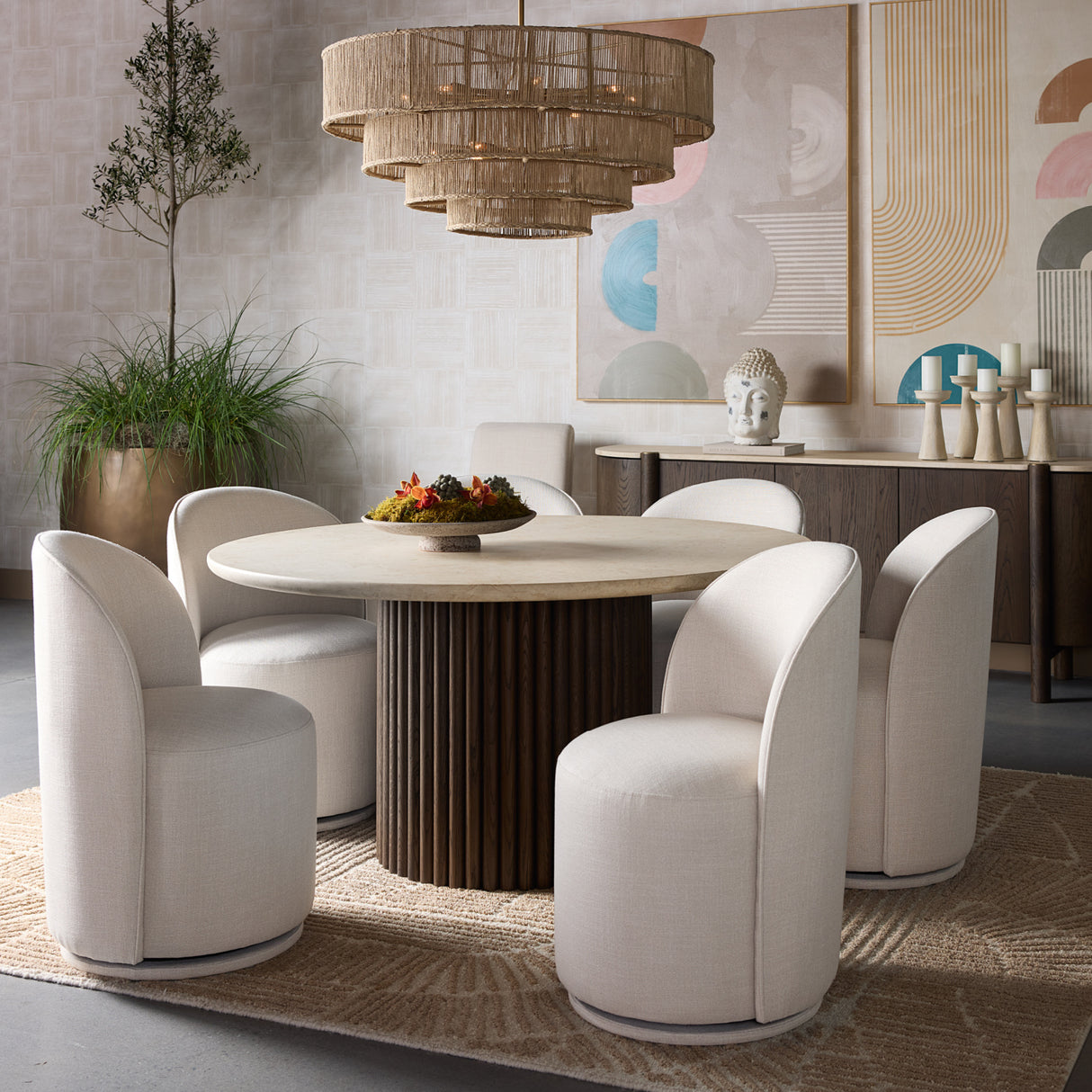 Fabric Swivel Dining Chair | Oroa.com