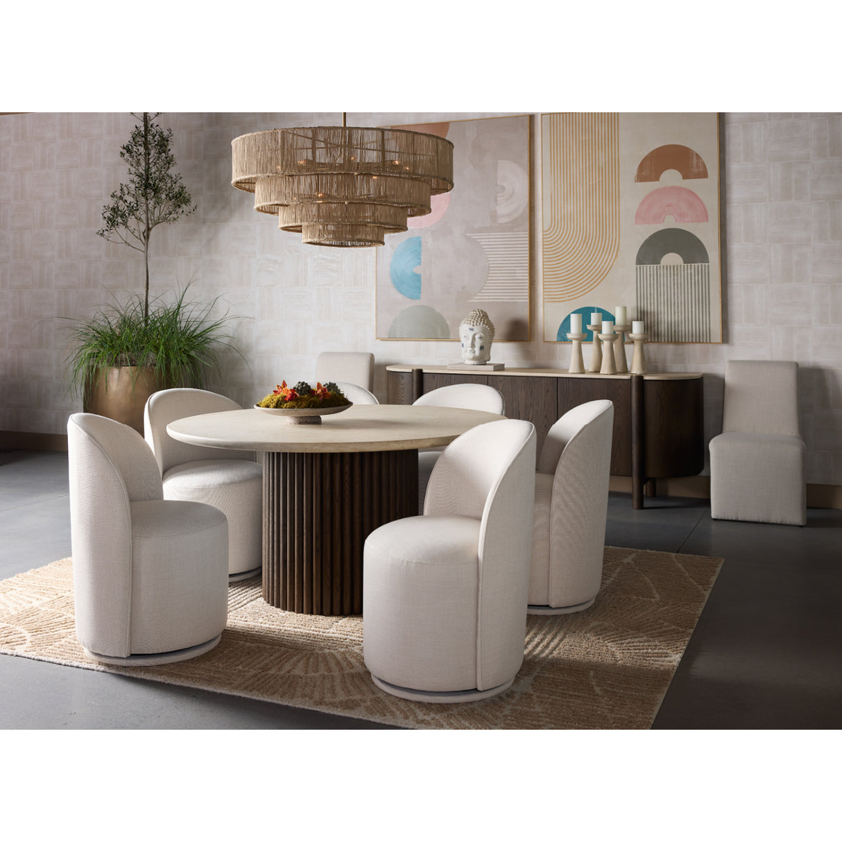 Fabric Swivel Dining Chair | Oroa.com