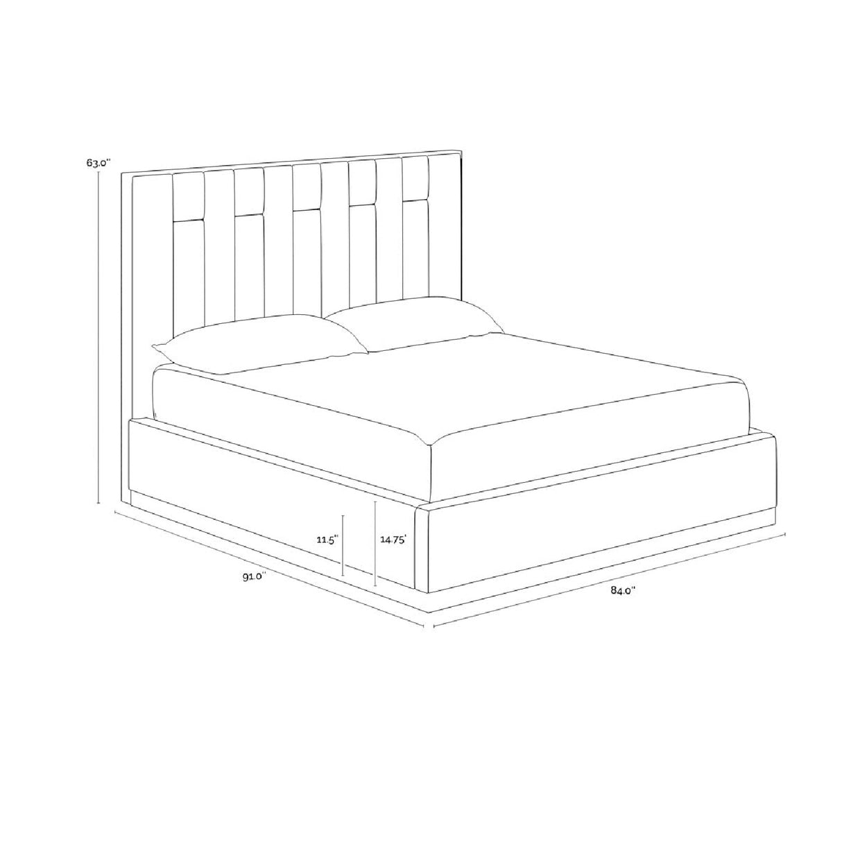 Modern European furniture - Channeled Cream King Bed - www.oroa.com | Oroa.com