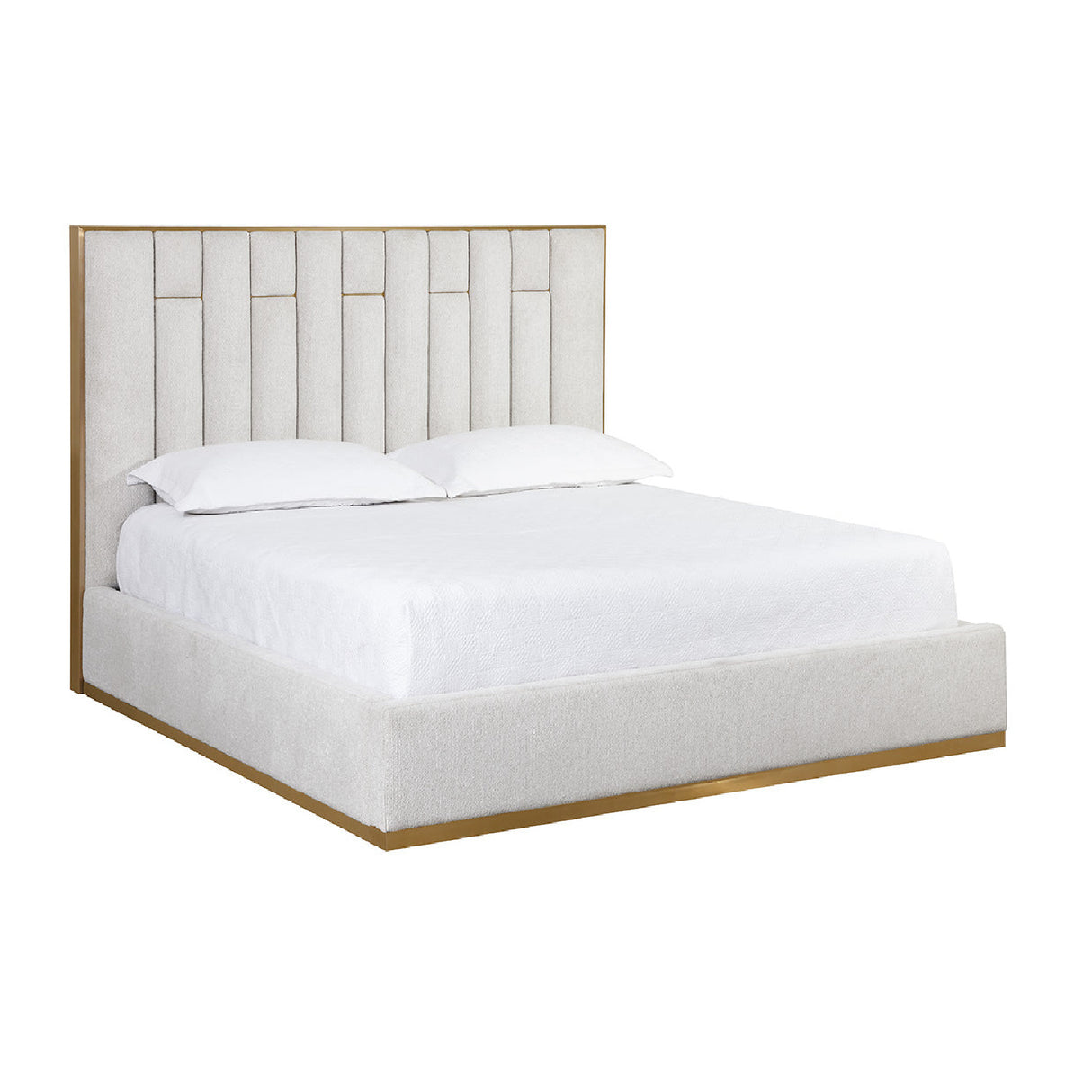 Modern European furniture - Channeled Cream King Bed - www.oroa.com | Oroa.com