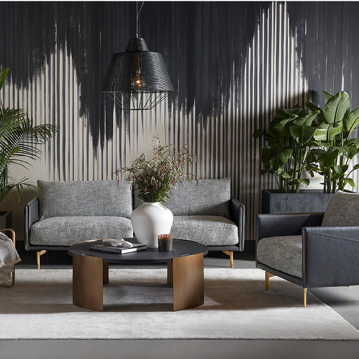 Modern European furniture - Black Leather Framed Sofa - www.oroa.com | Oroa.com