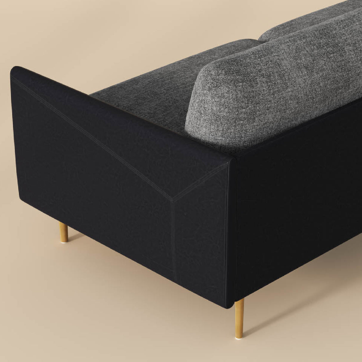Modern European furniture - Black Leather Framed Sofa - www.oroa.com | Oroa.com