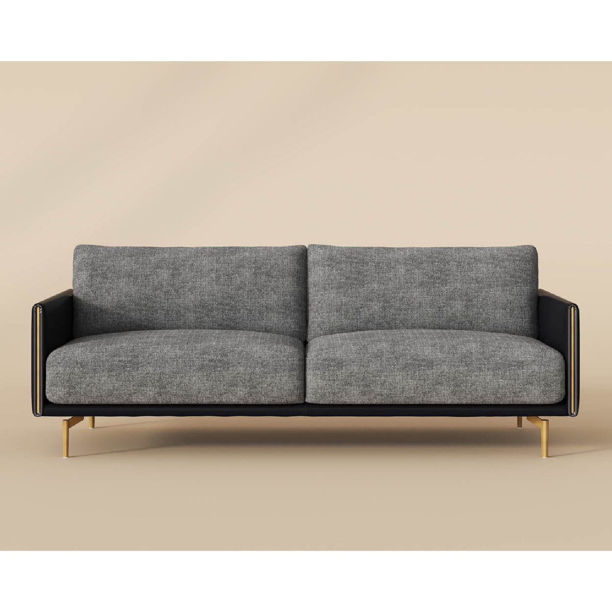 Modern European furniture - Black Leather Framed Sofa - www.oroa.com | Oroa.com