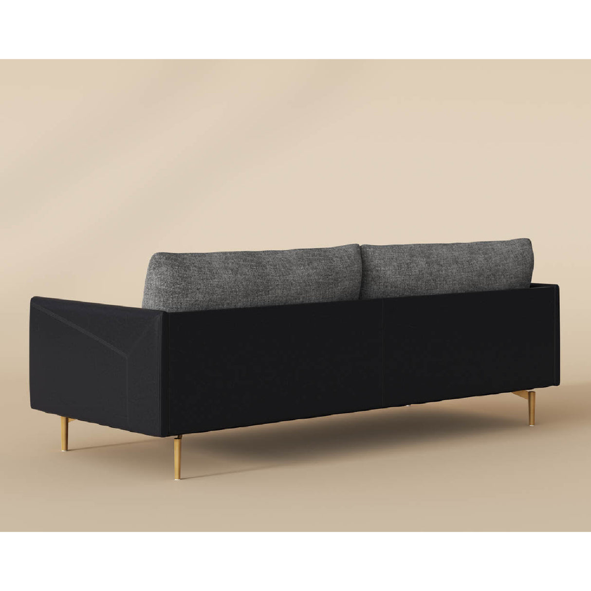 Modern European furniture - Black Leather Framed Sofa - www.oroa.com | Oroa.com