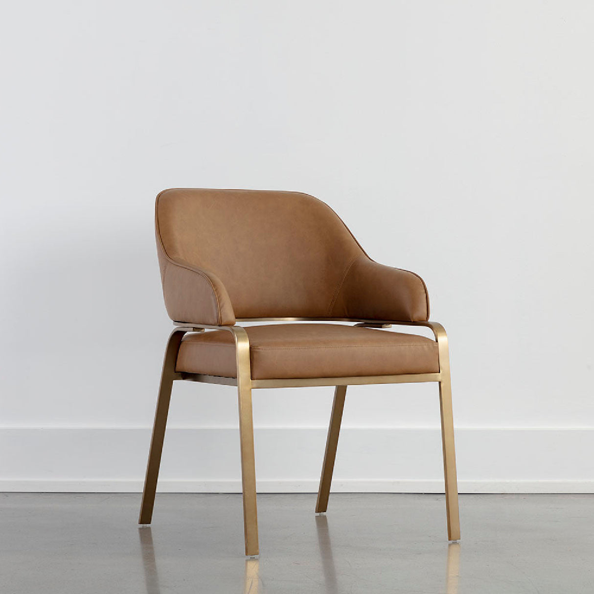 Modern European furniture - Curved-Back Leather Dining Armchair - www.oroa.com | Oroa.com