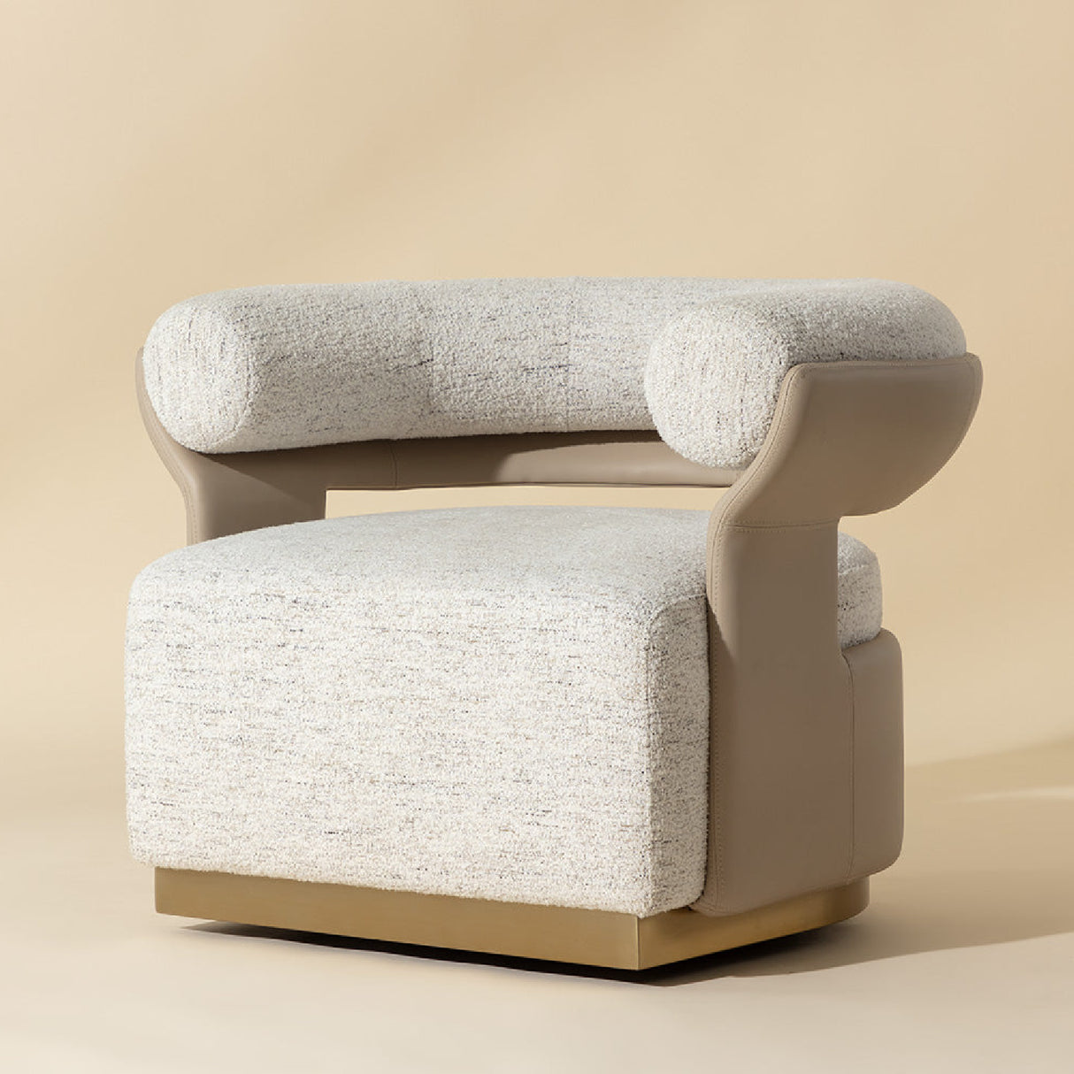 Modern European furniture - Curved-Back Swivel Lounge Chair - www.oroa.com | Oroa.com