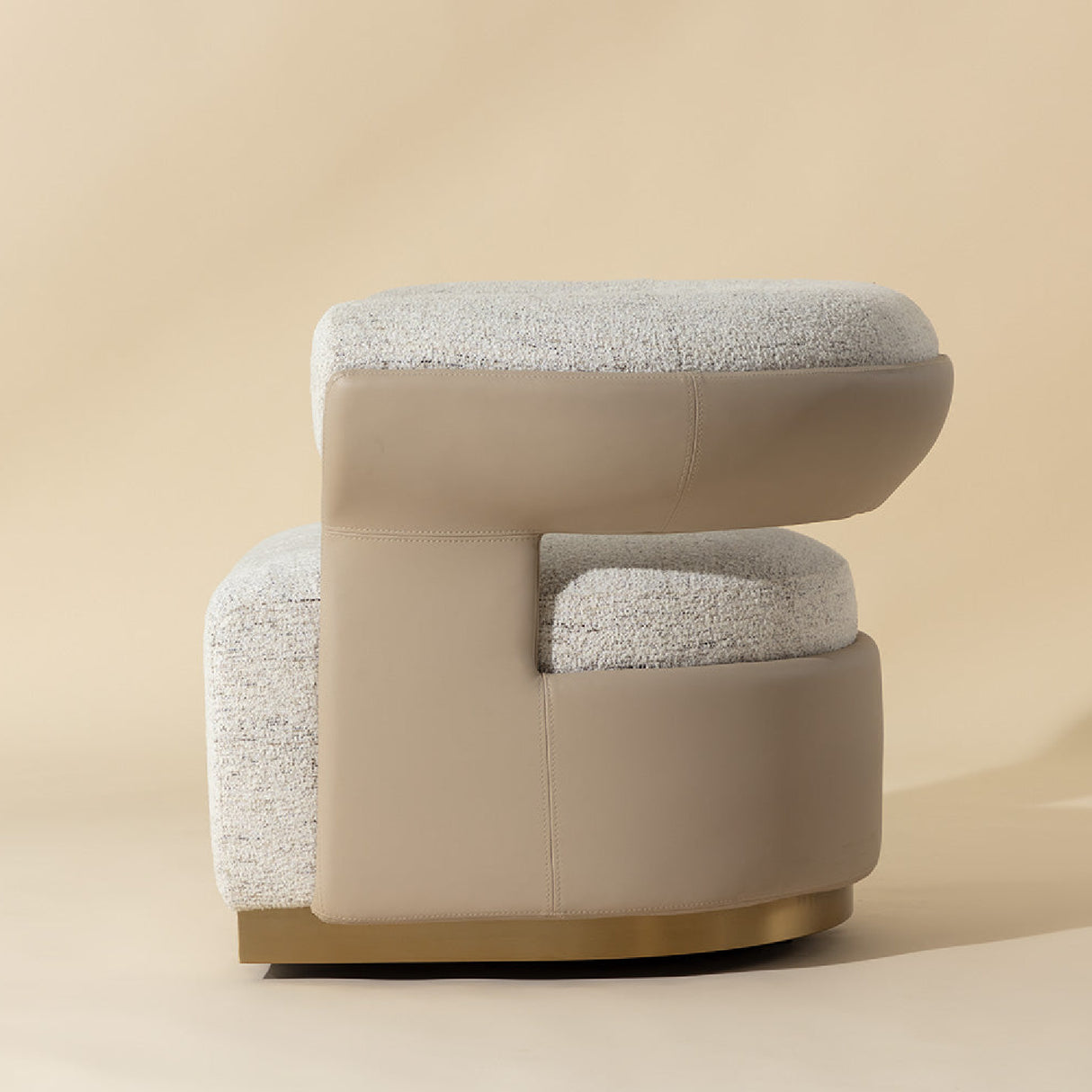 Modern European furniture - Curved-Back Swivel Lounge Chair - www.oroa.com | Oroa.com