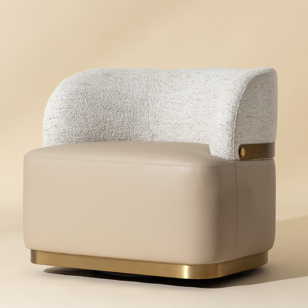 Modern European furniture - Leather Seat Swivel Lounge Chair - www.oroa.com | Oroa.com