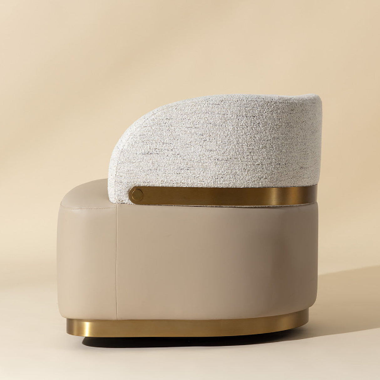 Modern European furniture - Leather Seat Swivel Lounge Chair - www.oroa.com | Oroa.com
