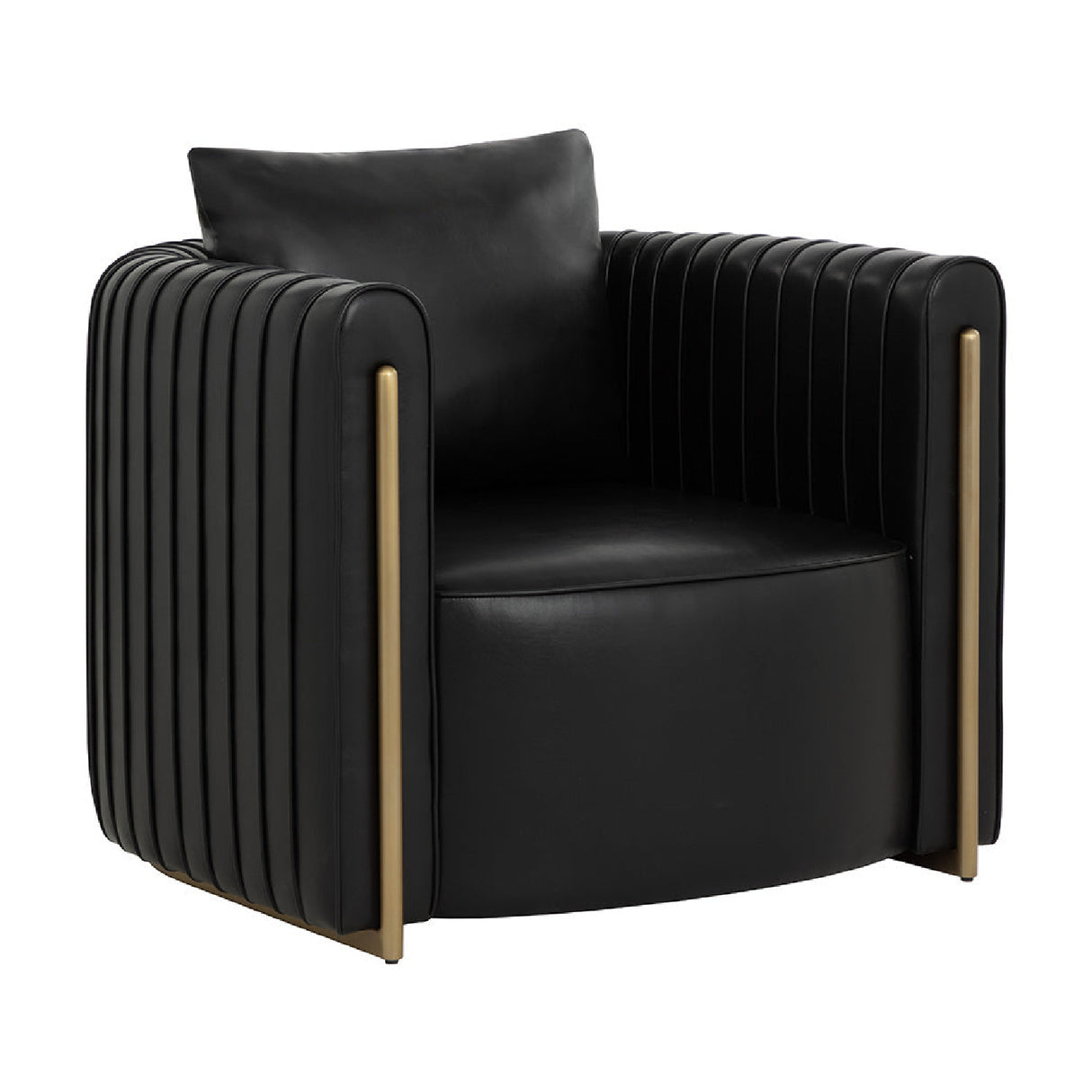 Modern European furniture - Leather Channel-Piped Lounge Chair - www.oroa.com | Oroa.com