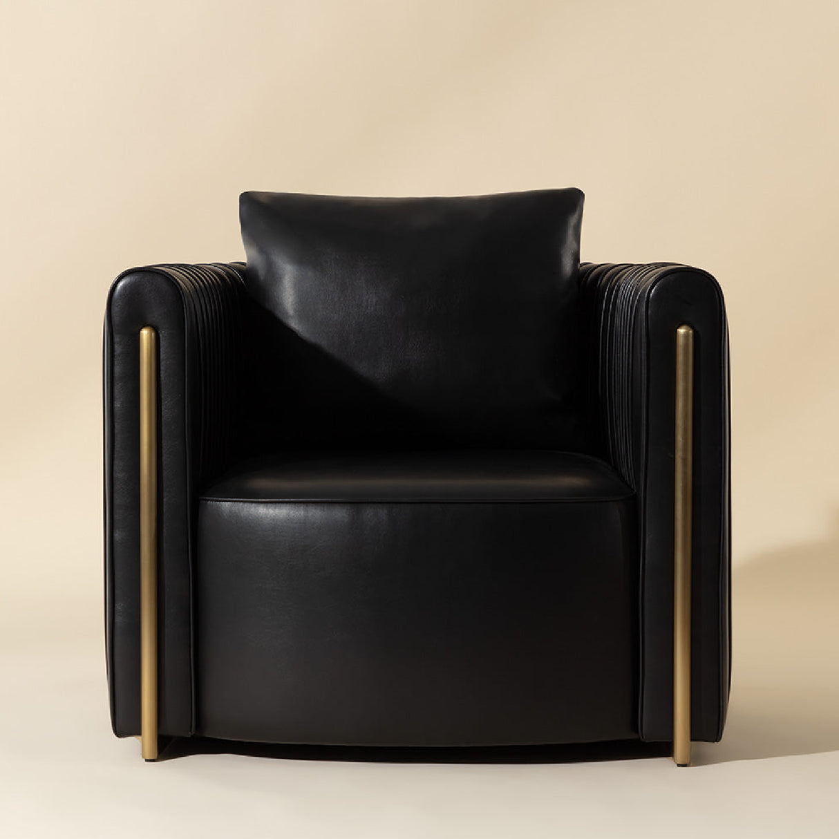 Modern European furniture - Leather Channel-Piped Lounge Chair - www.oroa.com | Oroa.com
