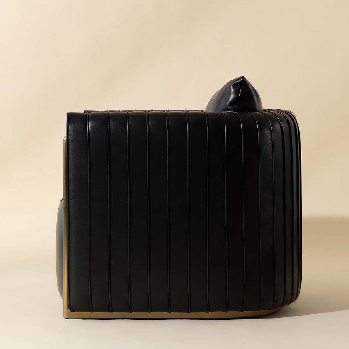 Modern European furniture - Leather Channel-Piped Lounge Chair - www.oroa.com | Oroa.com