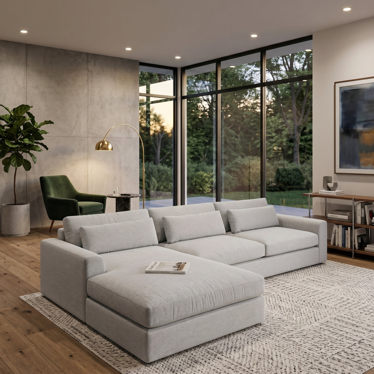 Modern European furniture - White Left Sofa Chaise - www.oroa.com | Oroa.com