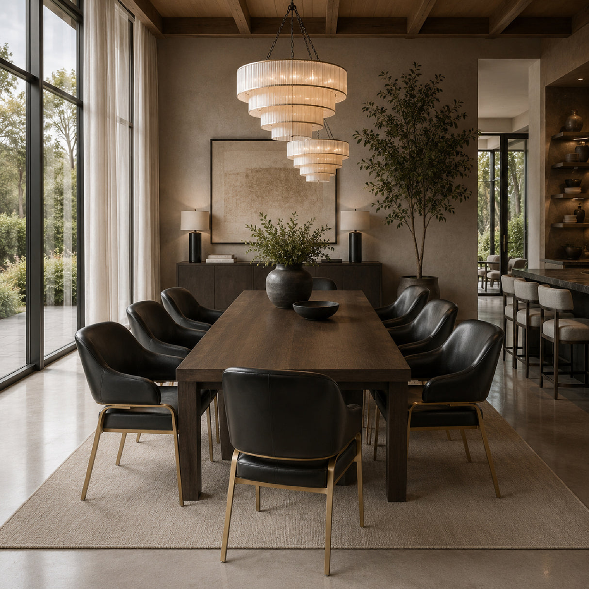 Modern European furniture - Curved-Back Leather Dining Armchair - www.oroa.com | Oroa.com