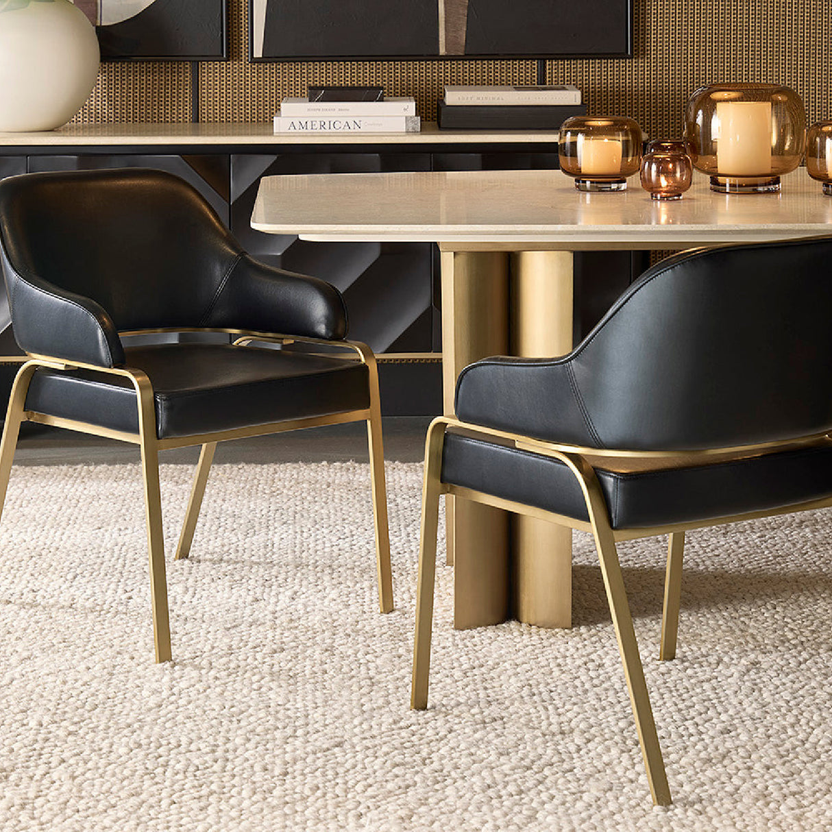 Modern European furniture - Curved-Back Leather Dining Armchair - www.oroa.com | Oroa.com