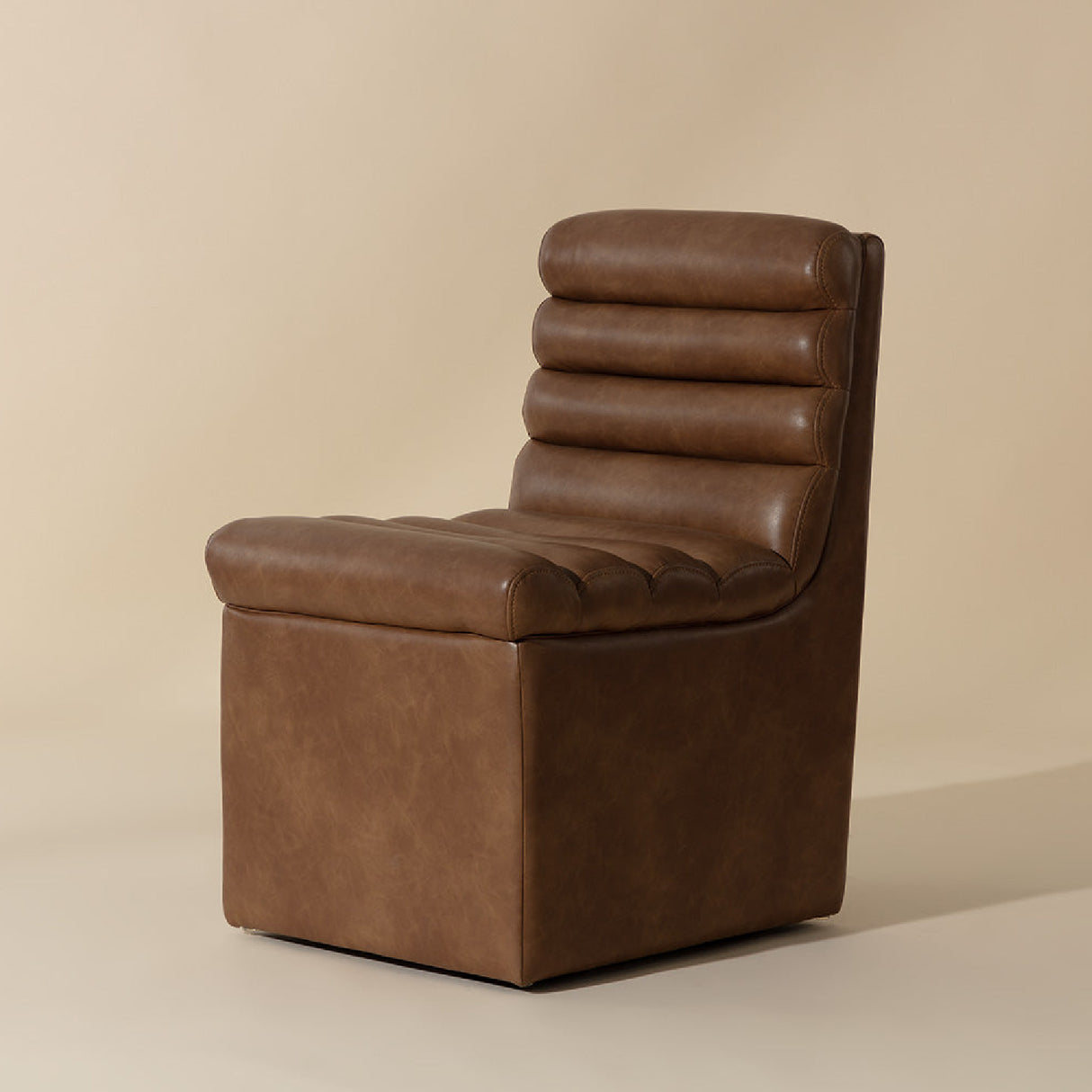 Modern European furniture - Leather Look Wheeled Dining Chair - www.oroa.com | Oroa.com