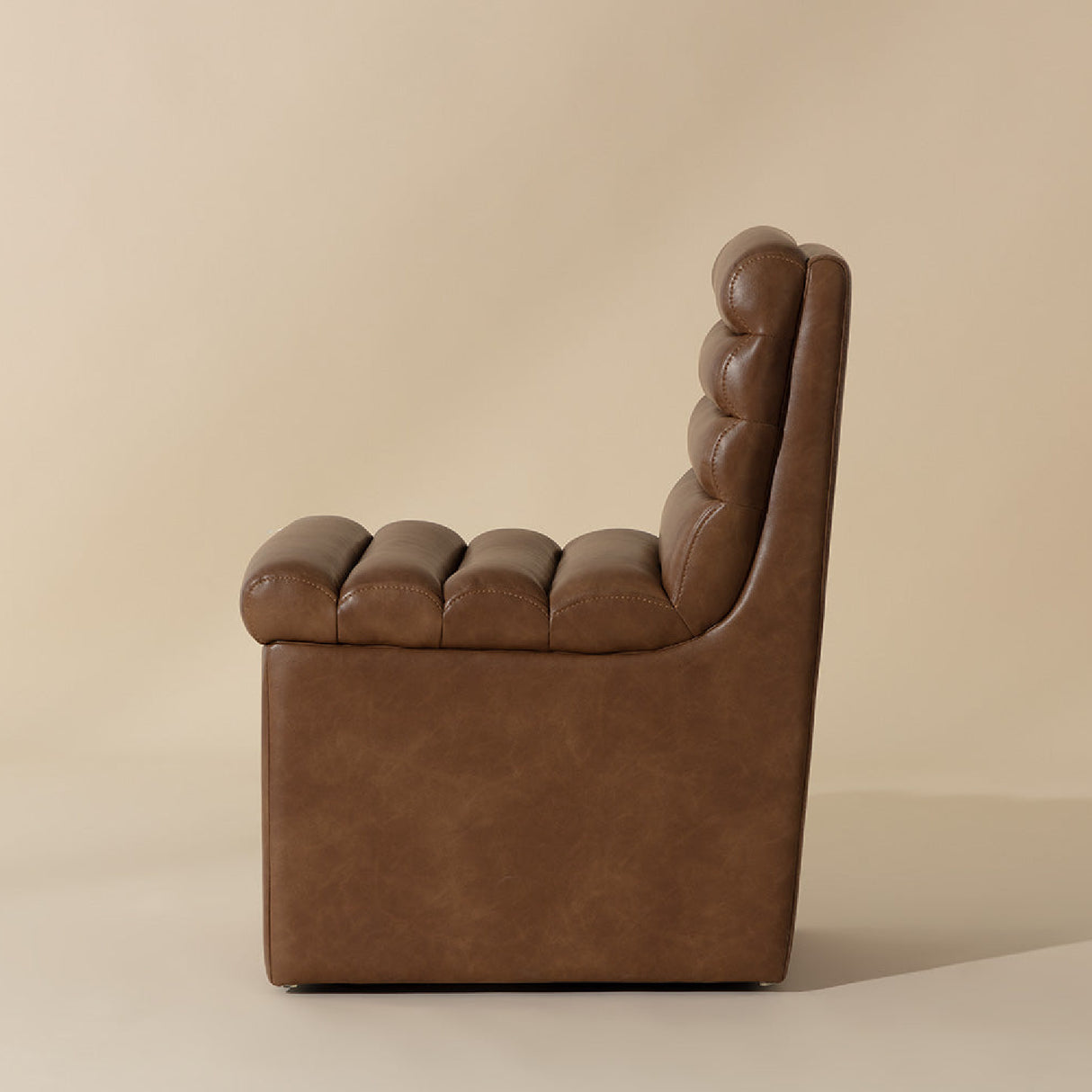 Modern European furniture - Leather Look Wheeled Dining Chair - www.oroa.com | Oroa.com