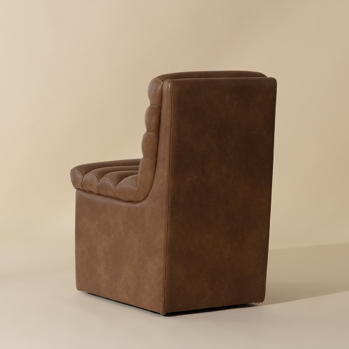 Modern European furniture - Leather Look Wheeled Dining Chair - www.oroa.com | Oroa.com