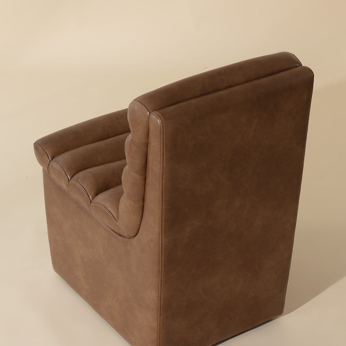 Modern European furniture - Leather Look Wheeled Dining Chair - www.oroa.com | Oroa.com