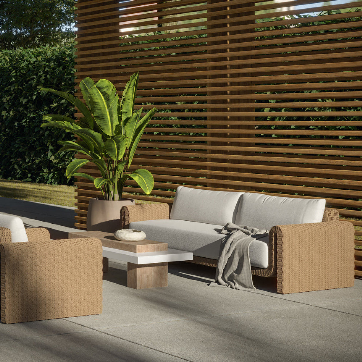 Modern European furniture - Twisted Wicker Outdoor Sofa - www.oroa.com | Oroa.com
