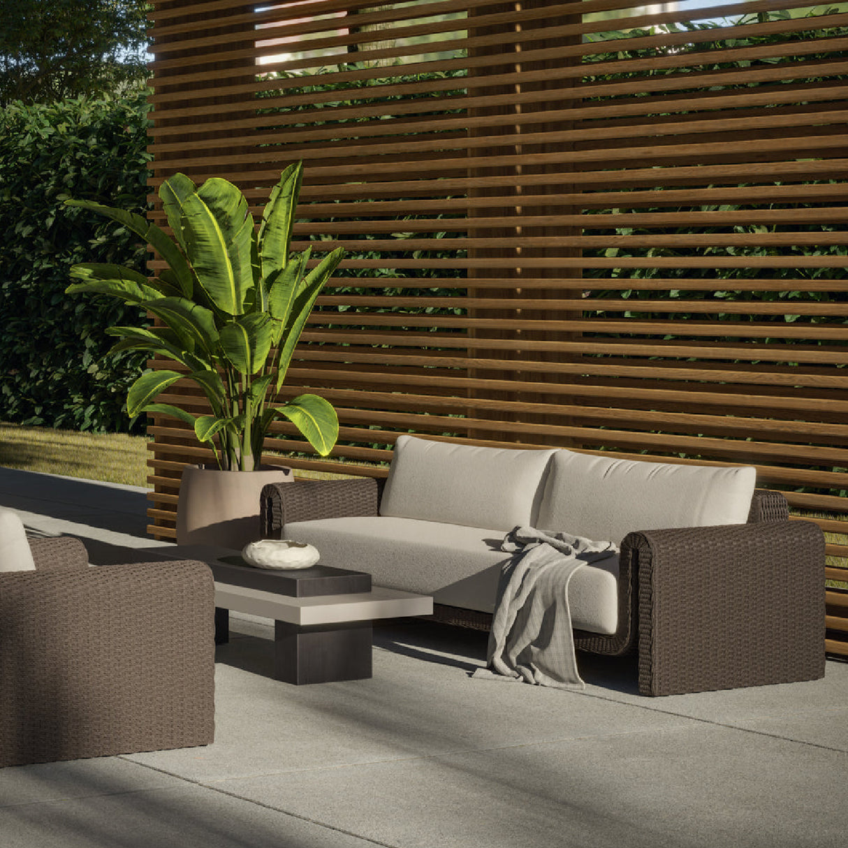 Modern European furniture - Twisted Wicker Outdoor Sofa - www.oroa.com | Oroa.com