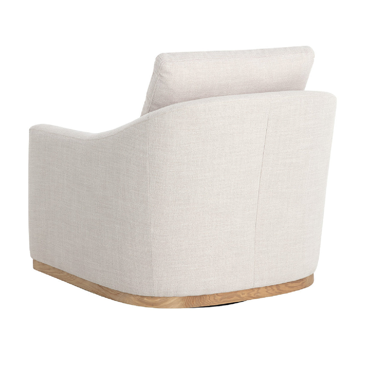 Modern European furniture - White Linen Swivel Lounge Chair - www.oroa.com | Oroa.com