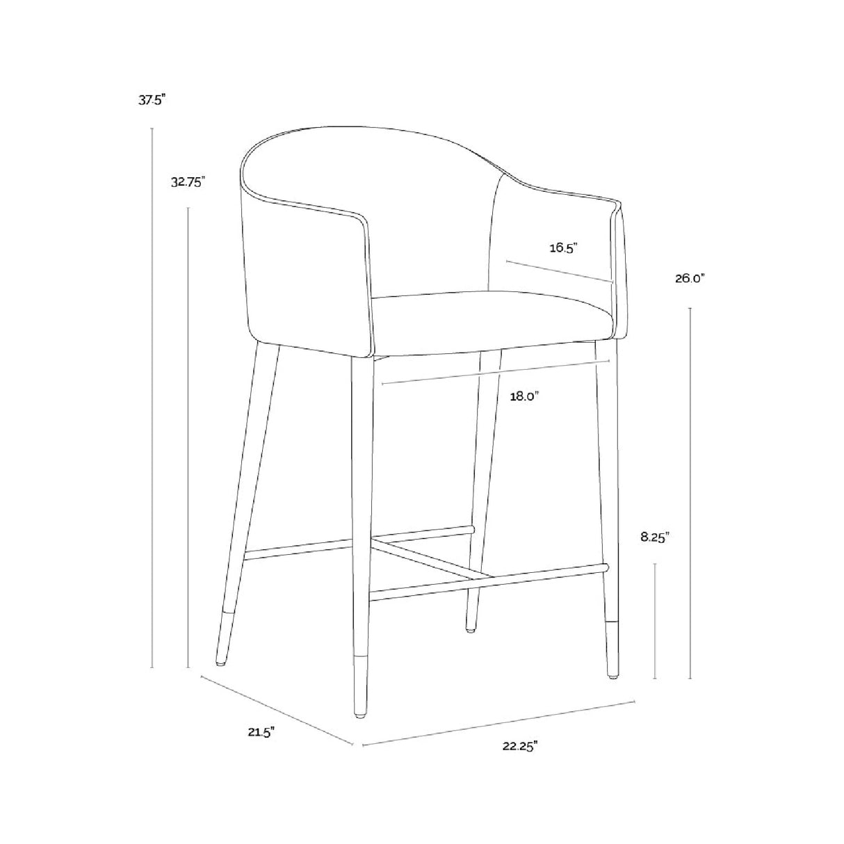 Modern European furniture - Cream Leather Counter Stool - www.oroa.com | Oroa.com