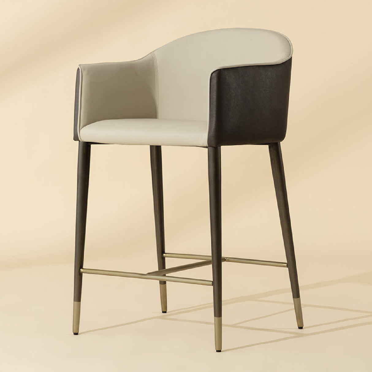 Modern European furniture - Cream Leather Counter Stool - www.oroa.com | Oroa.com