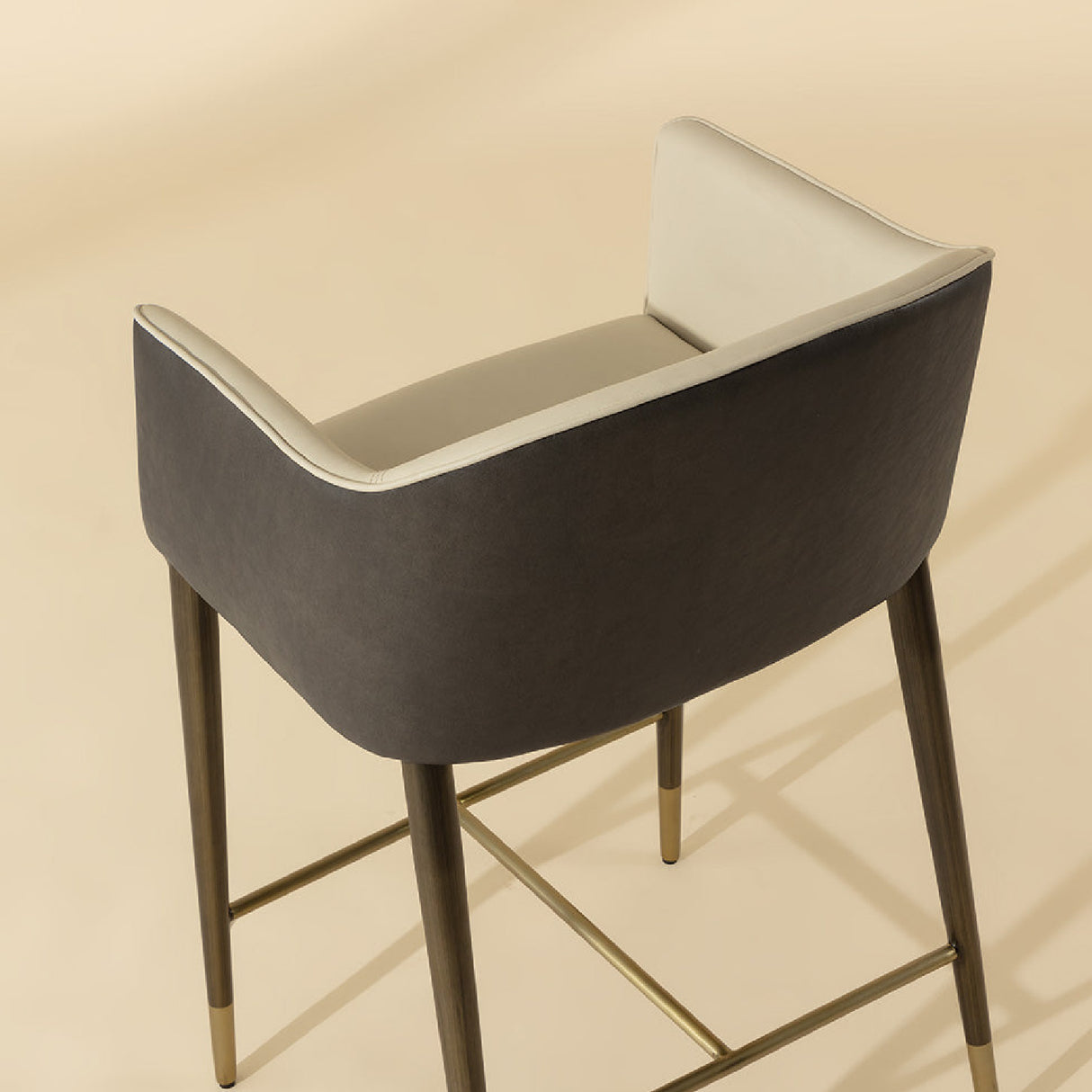 Modern European furniture - Cream Leather Counter Stool - www.oroa.com | Oroa.com