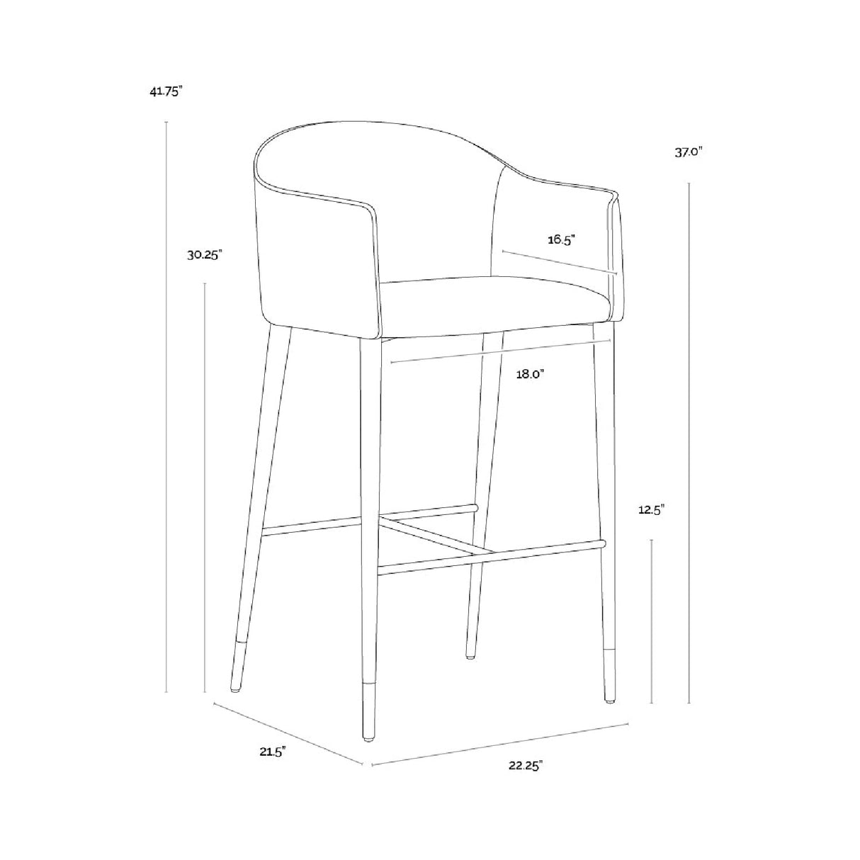Modern European furniture - Cream Leather Bar Stool - www.oroa.com | Oroa.com