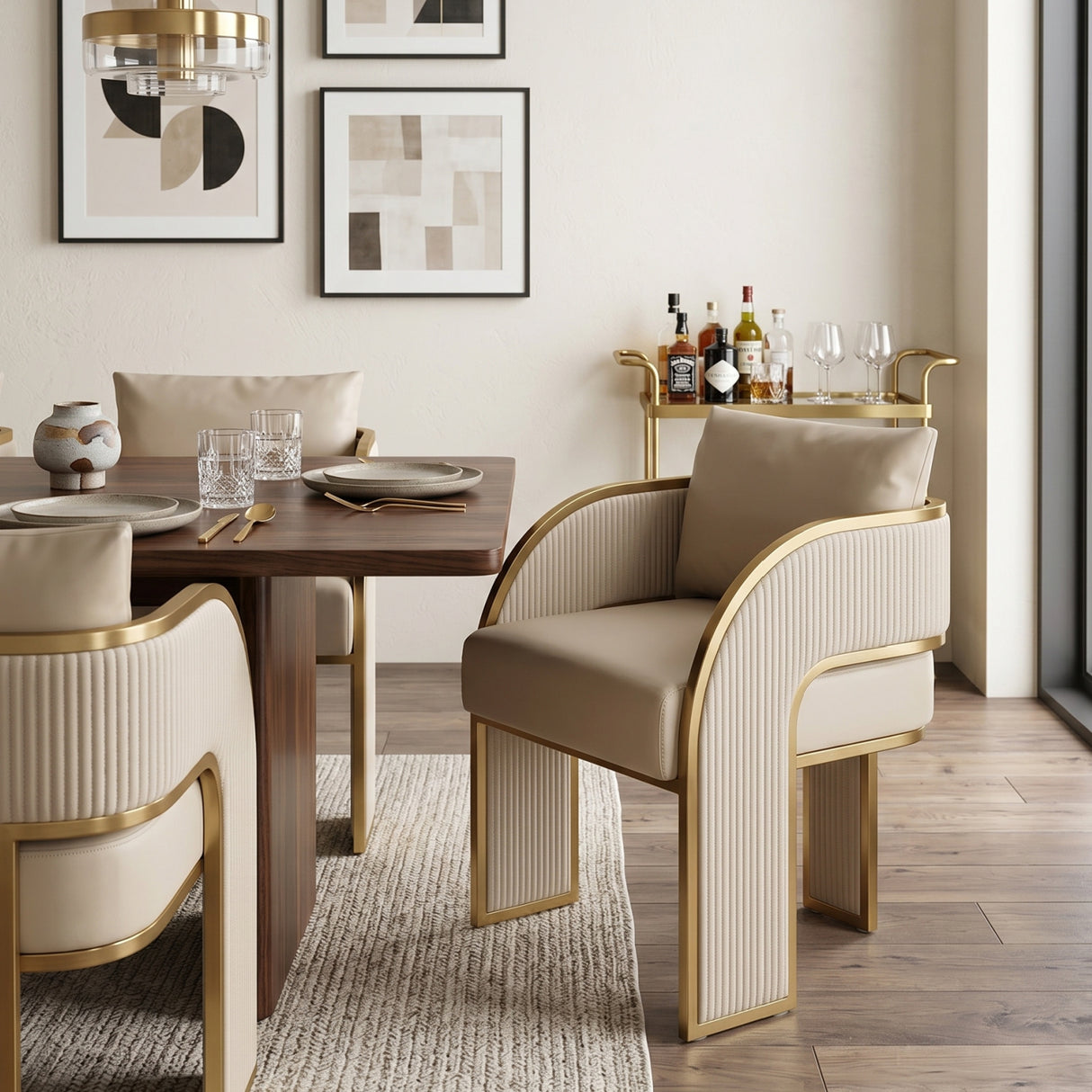 Modern European furniture - 3-Legged Leather Dining Chair - www.oroa.com | Oroa.com
