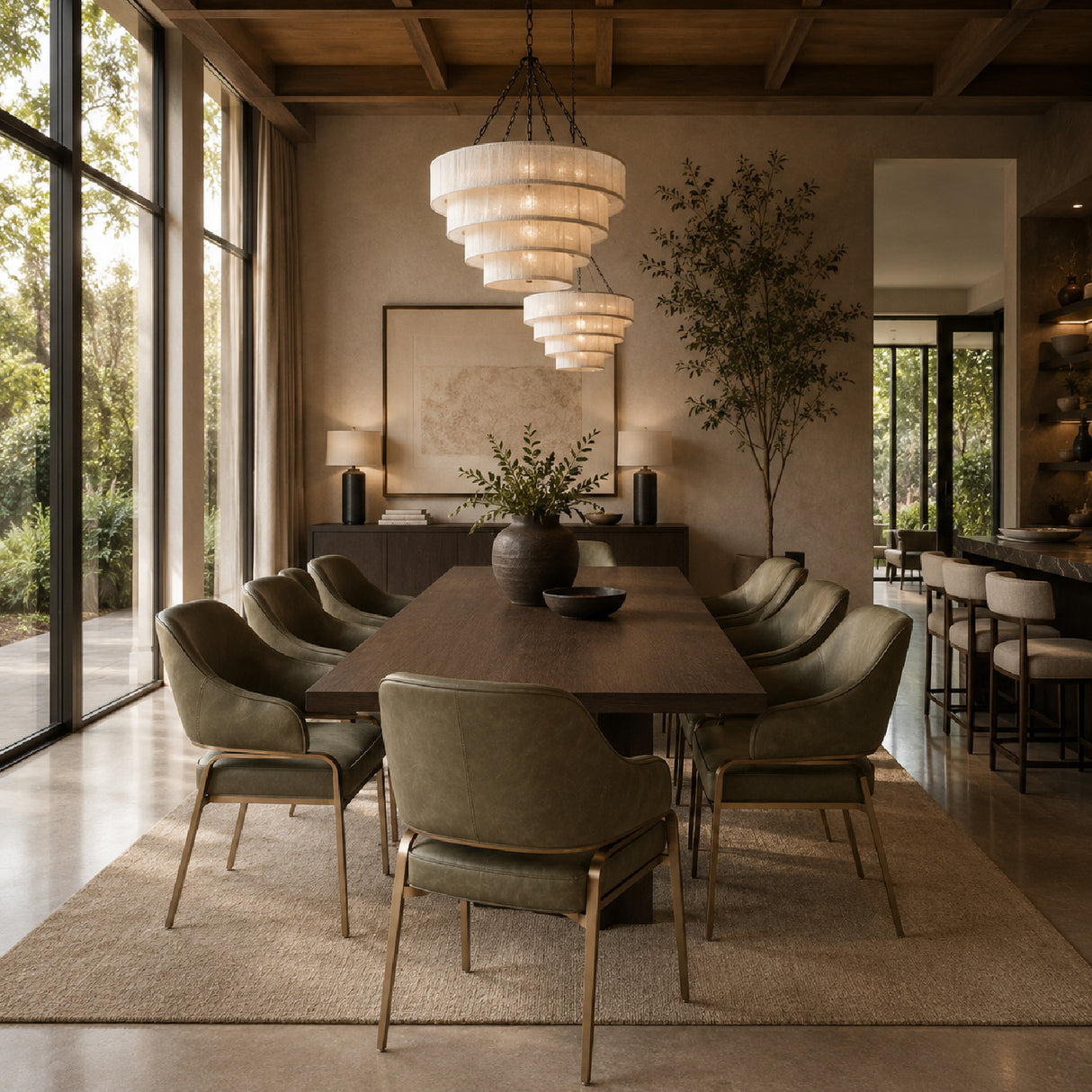 Modern European furniture - Curved-Back Leather Dining Armchair - www.oroa.com | Oroa.com