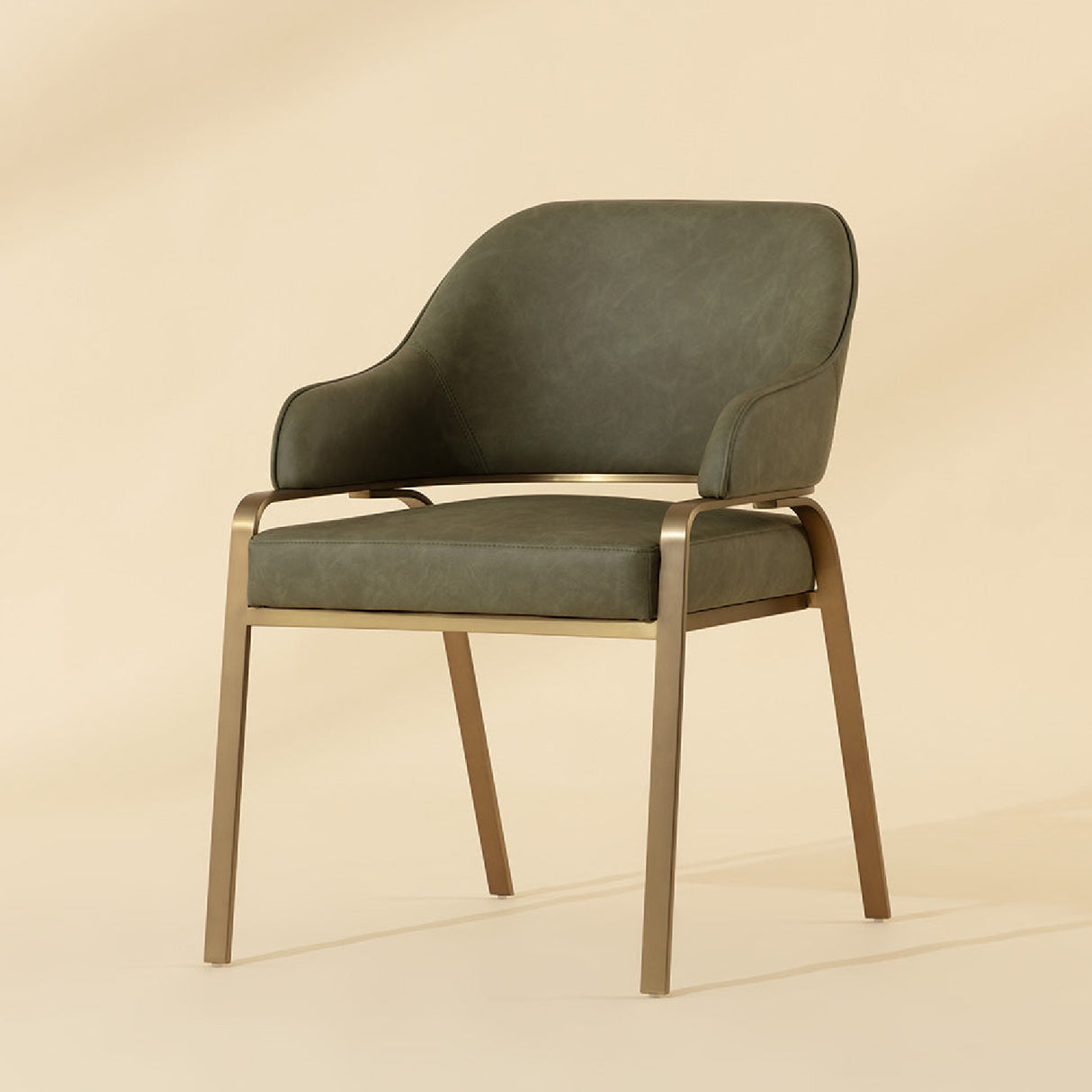 Modern European furniture - Curved-Back Leather Dining Armchair - www.oroa.com | Oroa.com