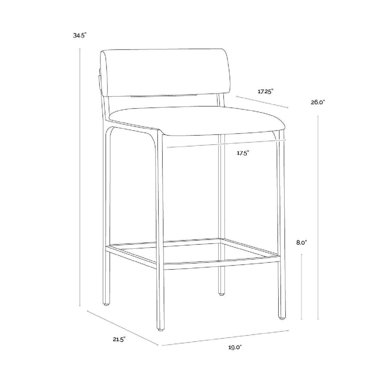 Modern European furniture - Black Fabric Counter Stool - www.oroa.com | Oroa.com