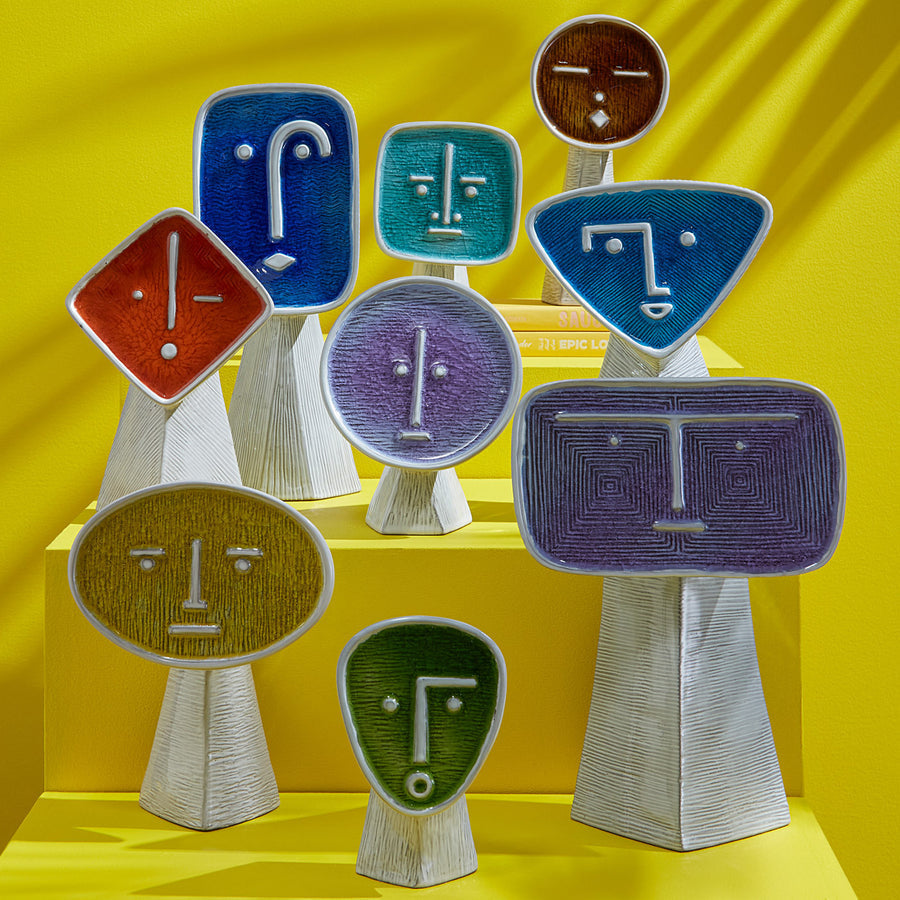 Yellow Glass Face Vase | Jonathan Adler Les Amis Le Sérieux | Oroa.com