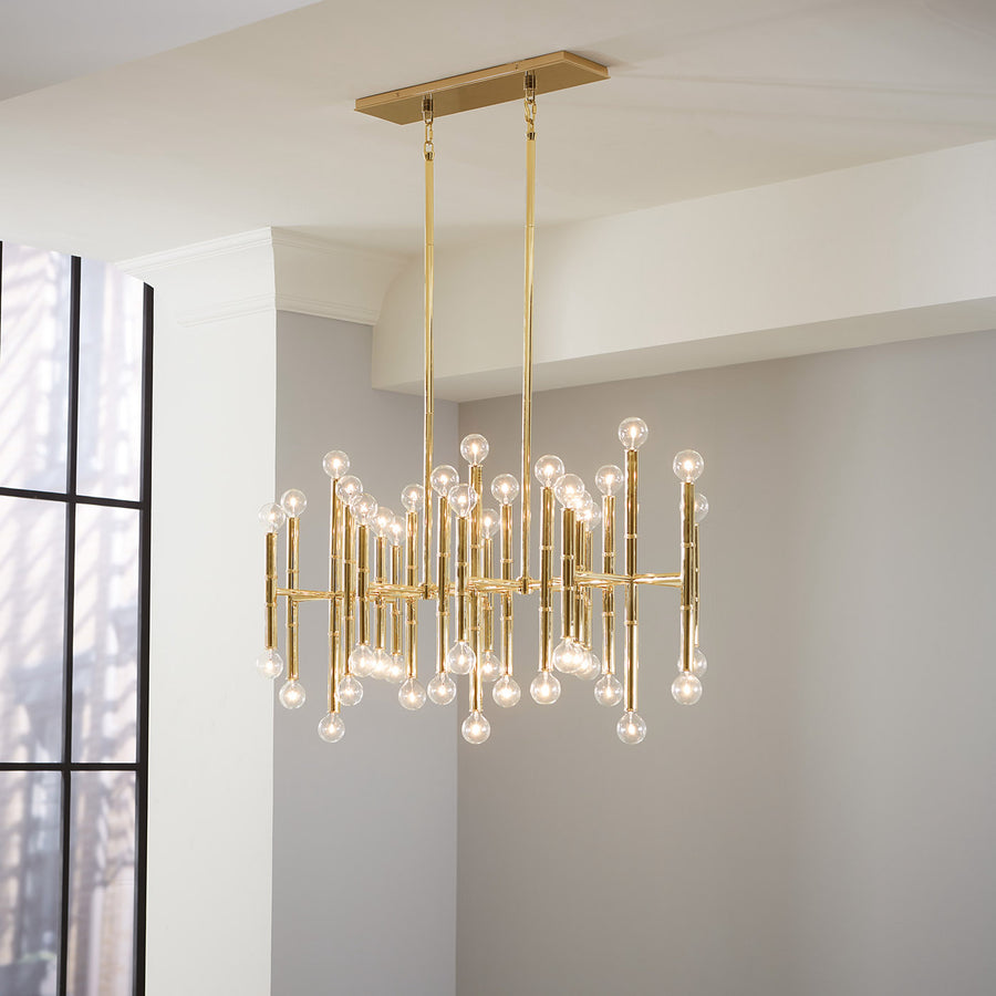 Metallic Bamboo Detail Chandelier | Jonathan Adler Meurice | Oroa.com