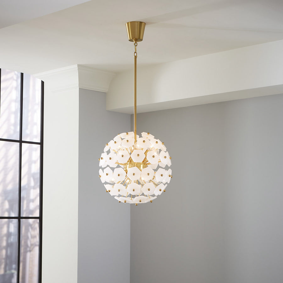 White Glass Hexagons Globe Chandelier | Jonathan Adler Vienna | Oroa.com