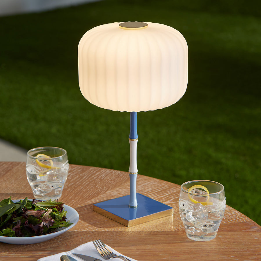 Fluted Glass Rechargeable Table Lamp | Jonathan Adler Scala | Oroa.com