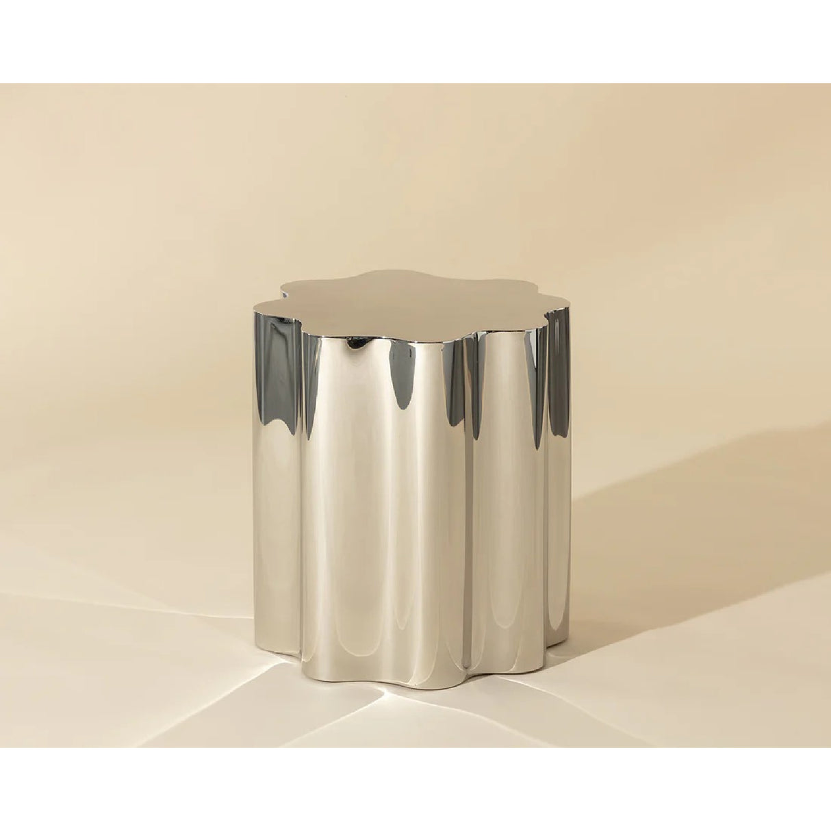 Modern European furniture - Silver Organic-Shaped Side Table - www.oroa.com | Oroa.com