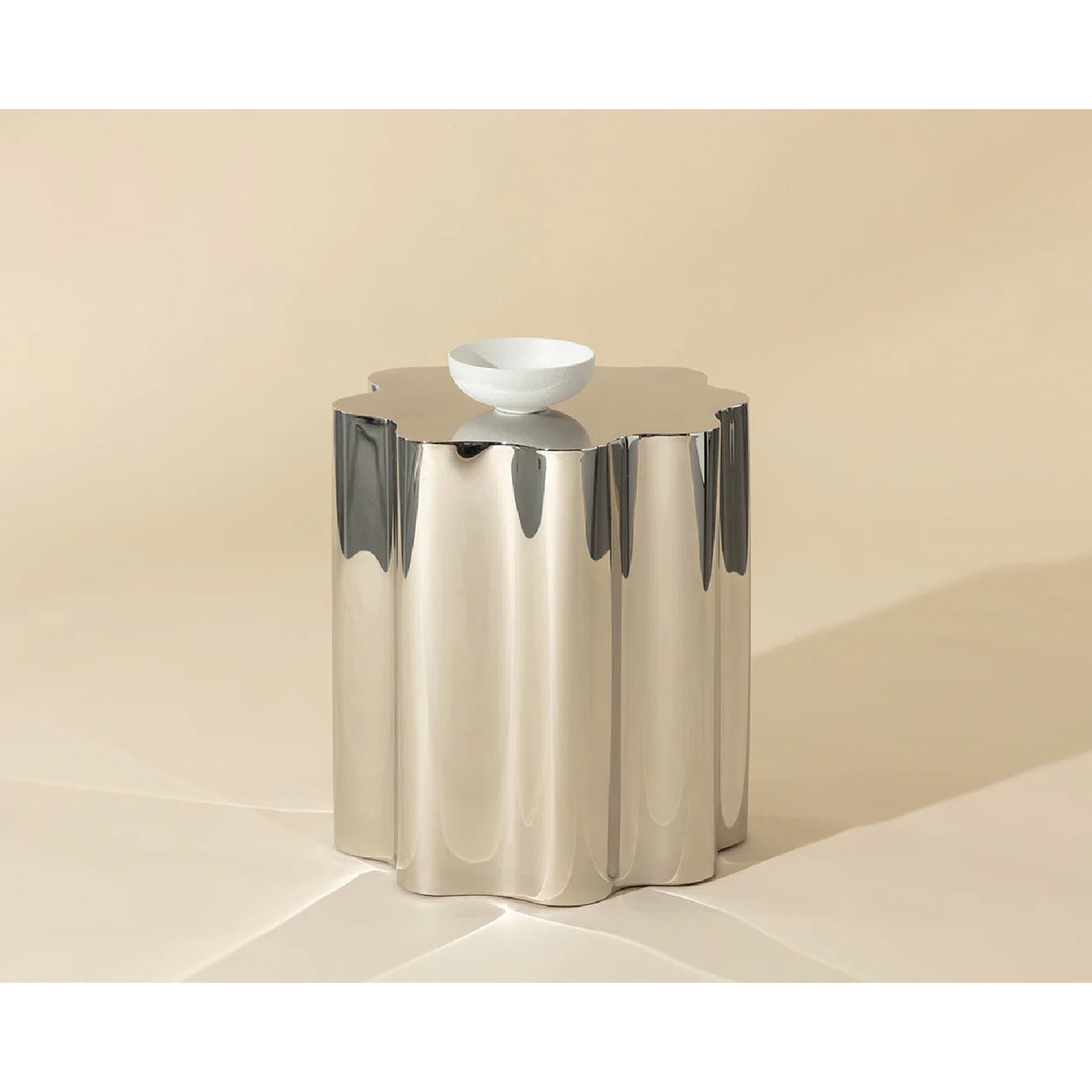 Modern European furniture - Silver Organic-Shaped Side Table - www.oroa.com | Oroa.com