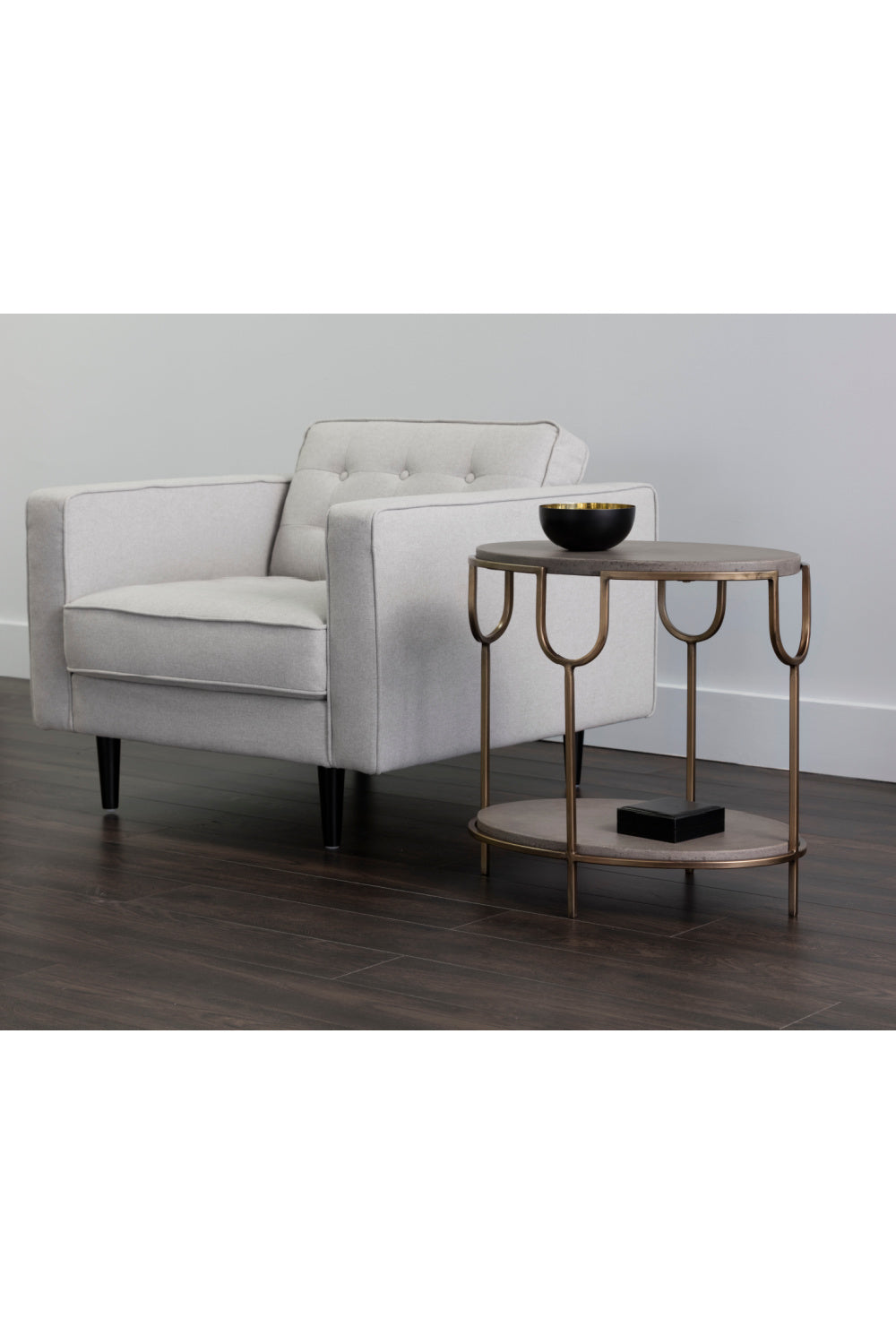 Modern European furniture - Oval Gray Concrete Side Table - www.oroa.com | Oroa.com