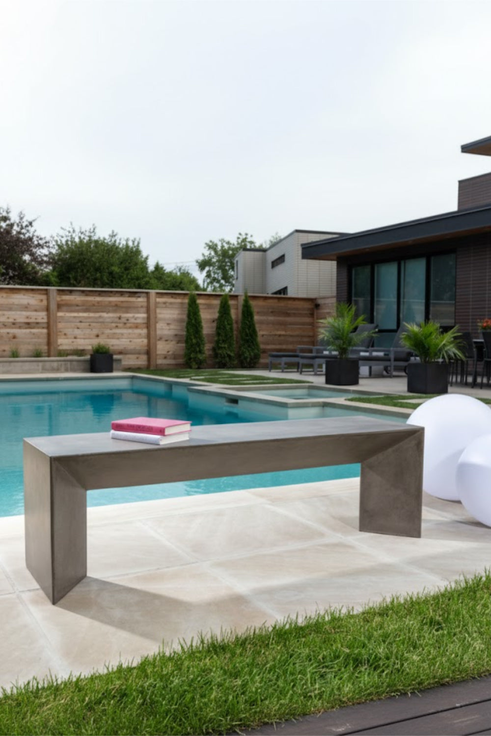 Modern European furniture - Concrete Outdoor Bench - www.oroa.com | Oroa.com