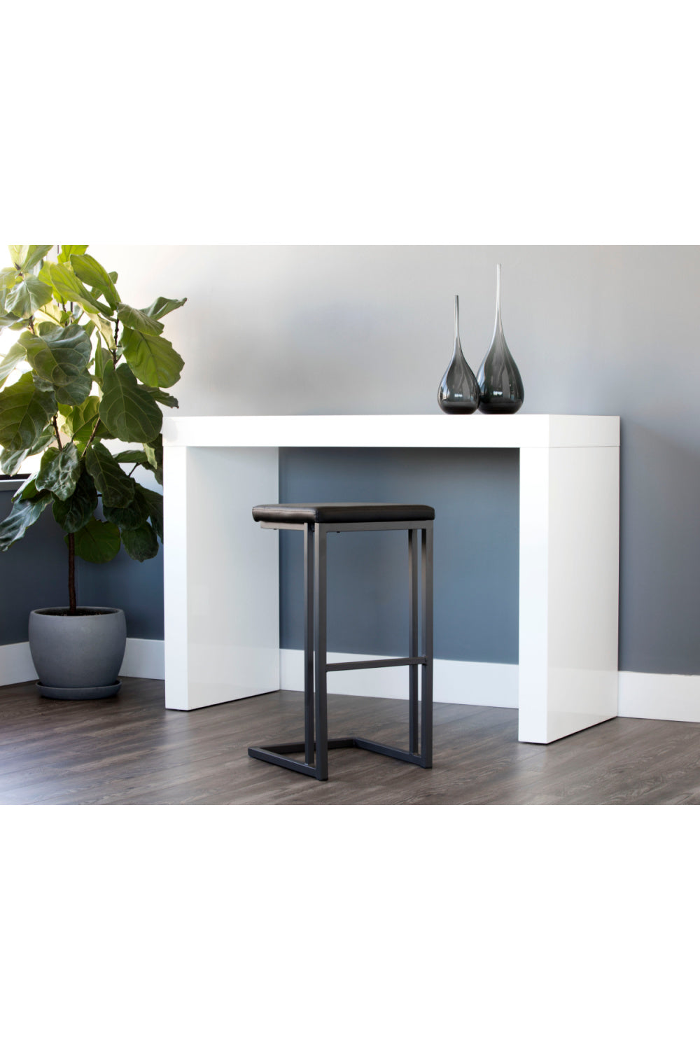 Modern European furniture - Leather Look Cantilevered Bar Stool - www.oroa.com | Oroa.com