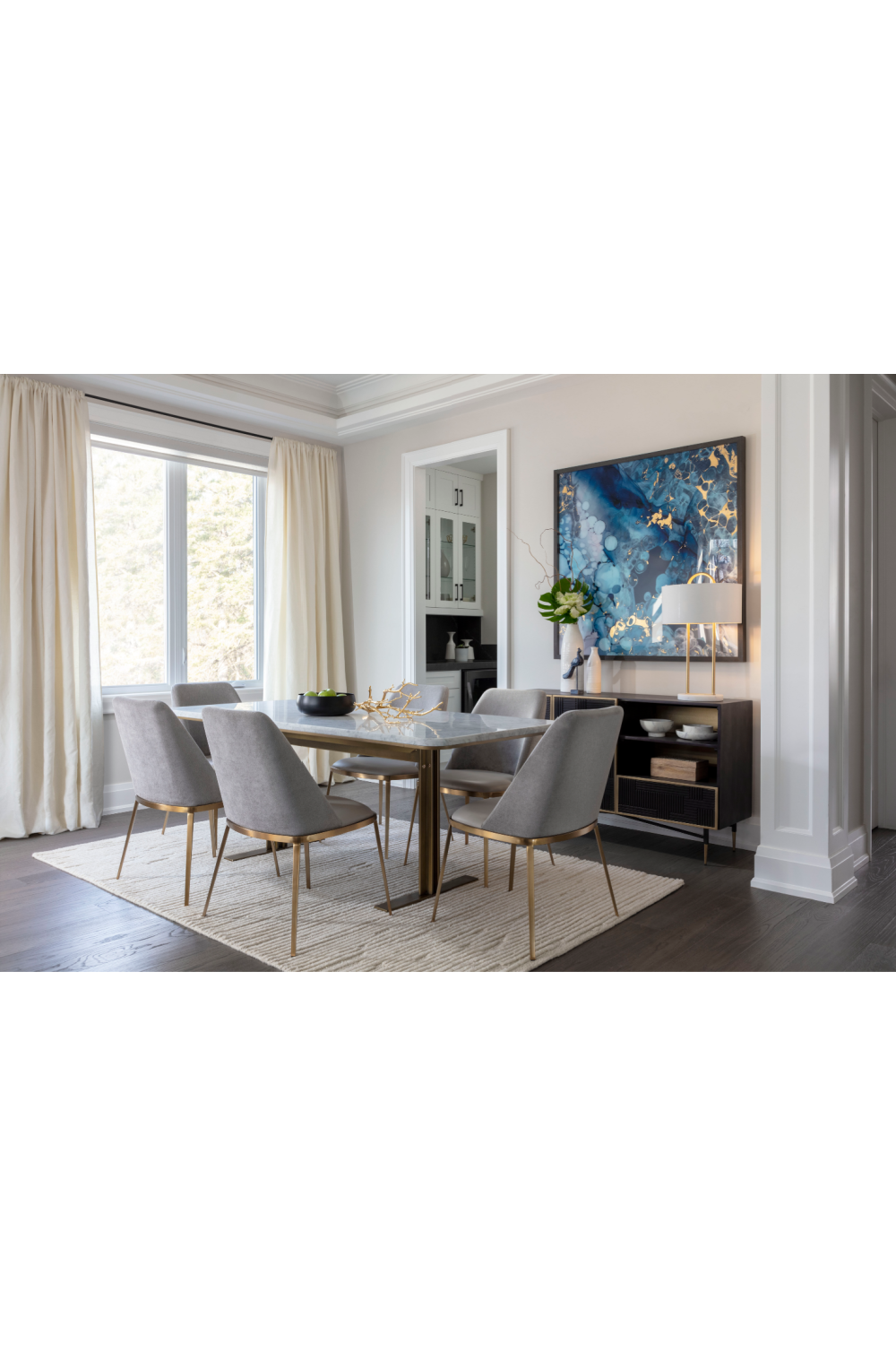 Modern European furniture - White Marble Rectangular Dining Table - www.oroa.com | Oroa.com