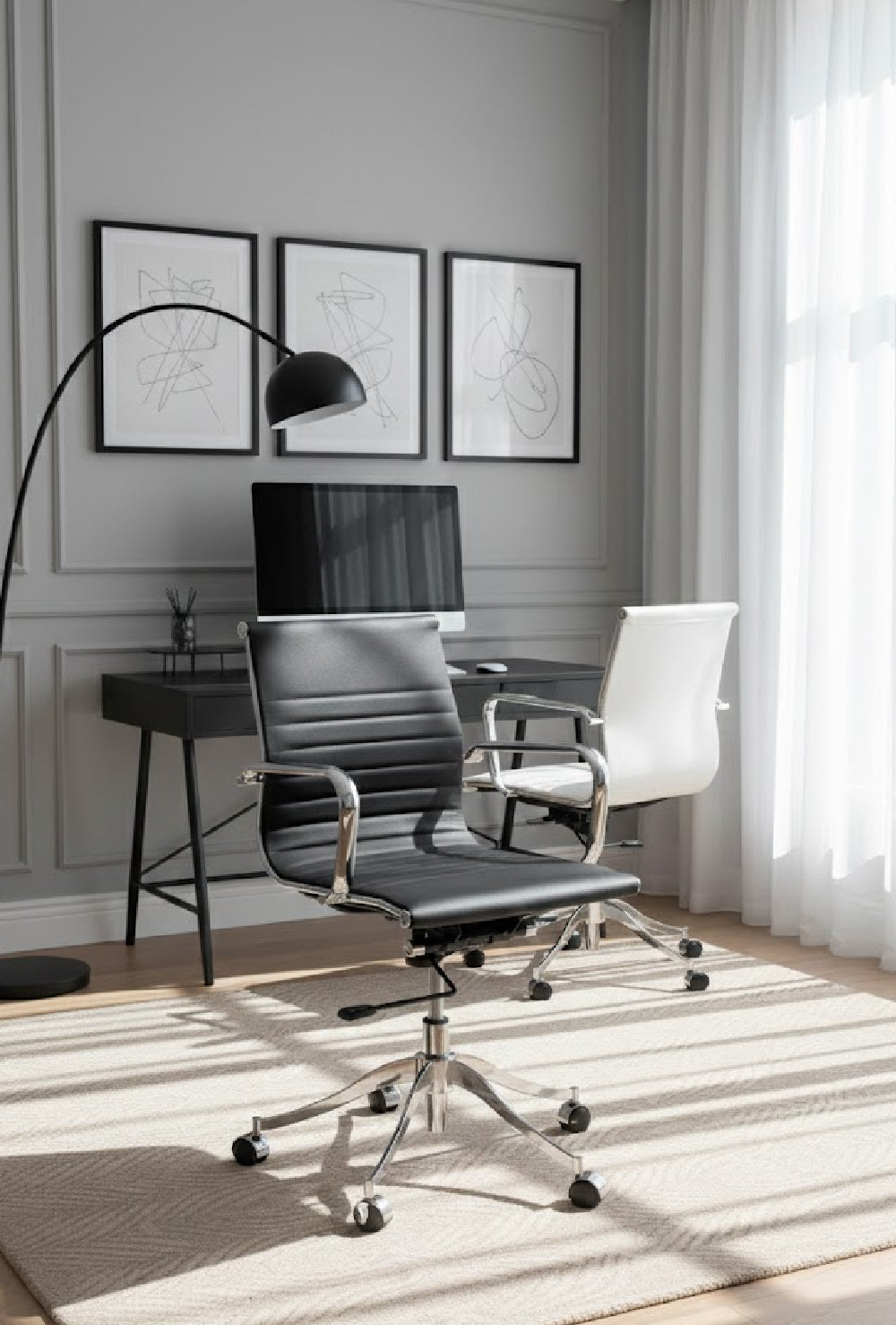 Modern European furniture - Leather Look Swivel Office Chair - www.oroa.com | Oroa.com